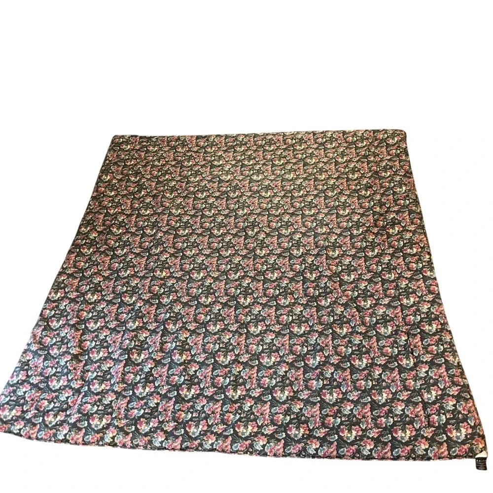 Vintage Ralph Lauren Bistro Style Floral Quilt Full Queen Black Cottagecore